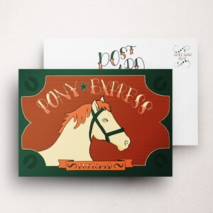 Cartão postal ilustrado Pony Express