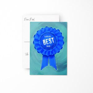 Cartão Postal Adesivo de Lembrança da Fita Azul do Melhor Pai do Mundo