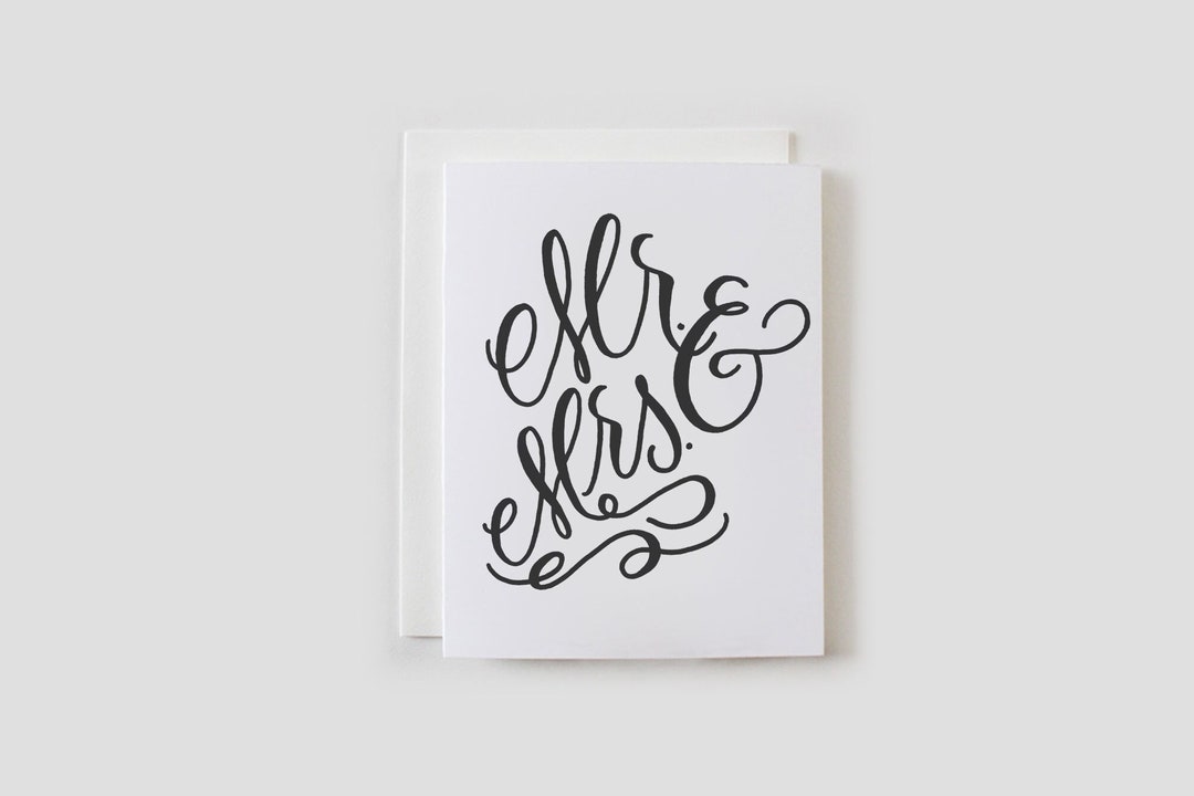 Mrs. With Script Under Mr. & Mrs. Script Wedding Greeting Card - Etsy