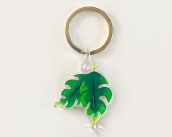 Porte-clés Acrylique Feuille Tropicale