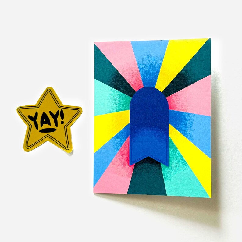 YAY! Star Keepsake Sticker Greeting Card - Etsy
