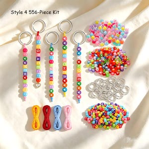 DIY Beaded Keychain Kit, Personalized Name Keychain Making Kit, Letter Bead Craft Set, Y2K Bag Charm Kit, Party Favor Gift