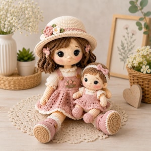 Amigurumi Crochet Girl Doll Pattern PDF, Handmade Soft Toy Tutorial, DIY Plush, Instant Download