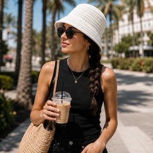 Beginner Crochet Bucket Hat Pattern, Summer Raffia Tutorial (PDF Download)