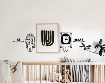 Safari Animals Frames Wall Decal For Baby Nursery And Kids Room Decor Animal Wall Sticker Gift