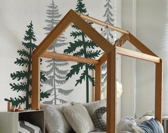 Pine Tree Wall Decals: Forest Nursery Mural, Home Decor