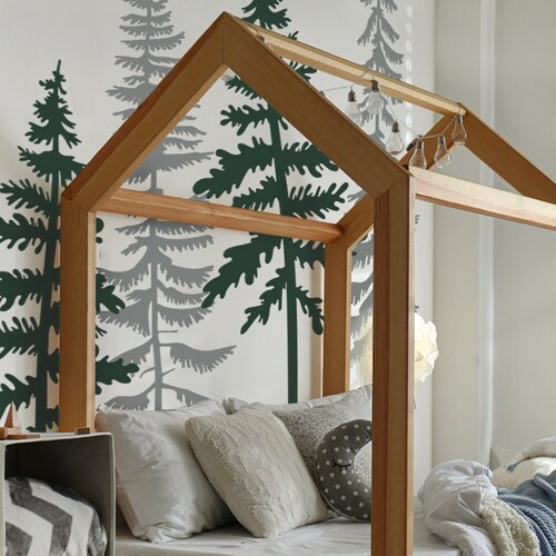 Pine Trees Wall Decal Nursery Decor Etsy