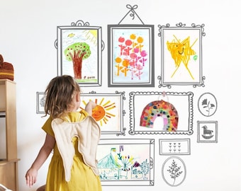 Kid's Drawing Art Frames 11 x 17 inches Wall Decal, Stickers
