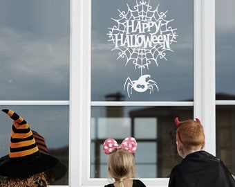 Happy Halloween Spider - Wall Decal Sticker