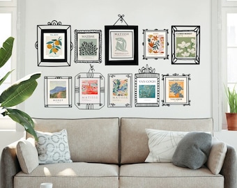 Decorative 8x10 Picture Frame Wall Decals for Nursery, Living Room & Home Art Accent