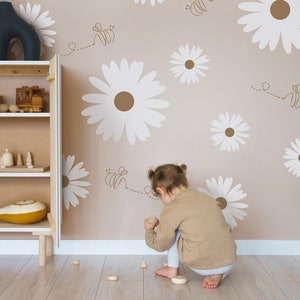 Daisy Flower Wall Decals Daisy Flowers + Bees