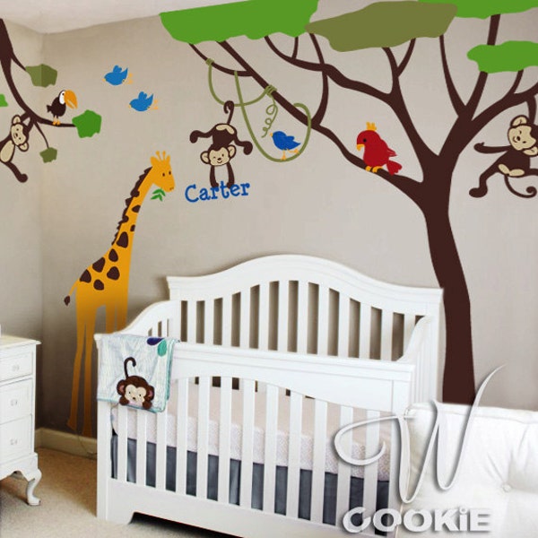 Monkey Name Decal Etsy