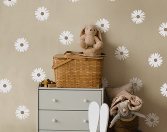 Daisy Flower Wall Decals: Girl Nursery Decor, 6" (Set of 30)