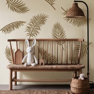 Palm Leaves Wall Decal For Powder Room Wall Decor Baby Nursery Wall Sticker Kids Room And Home