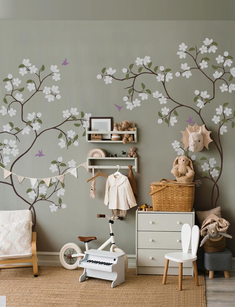 Flower Tree Wall Decal, Nursery & Kids Room Decor - Etsy