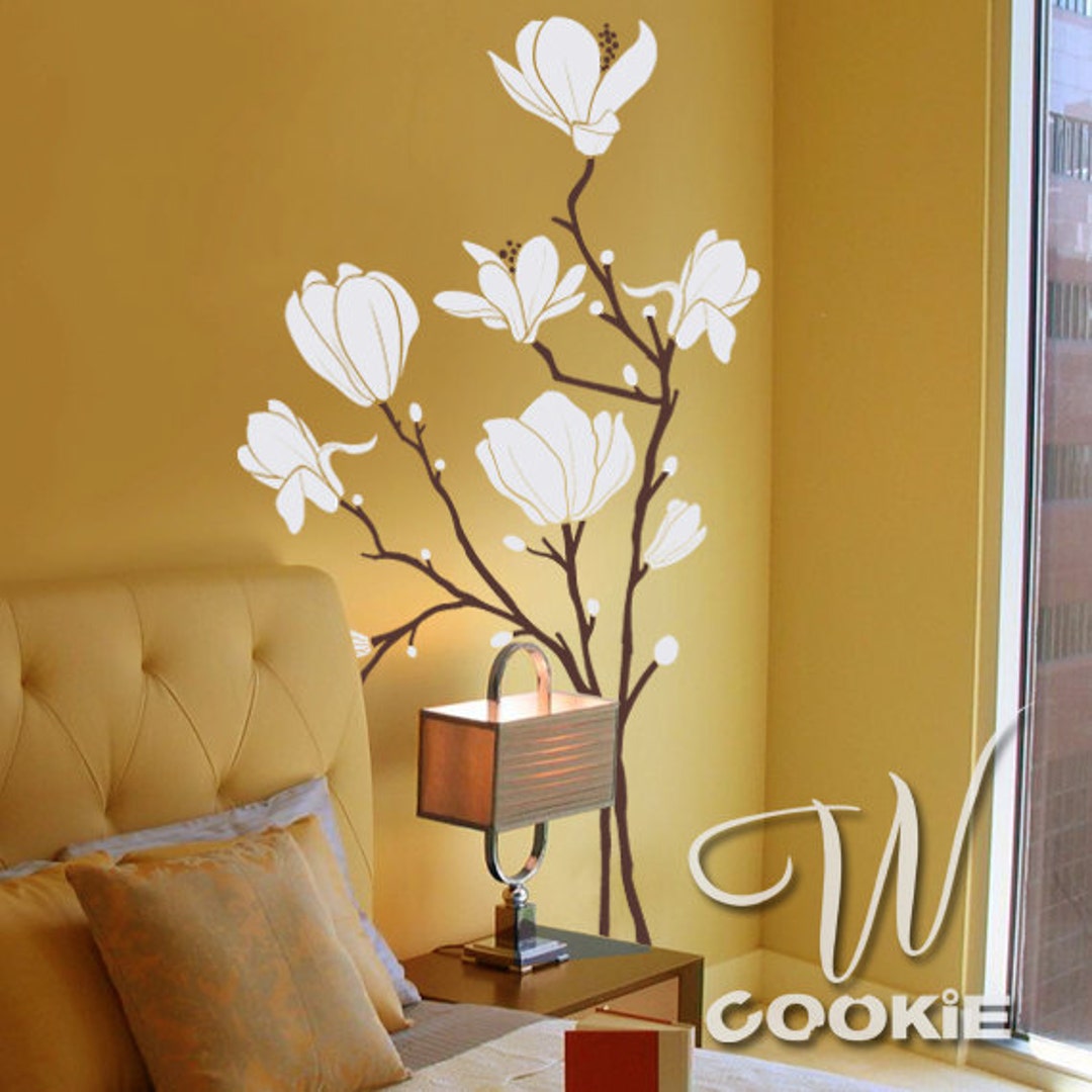 Magnolia Branch Wall Decal Etsy