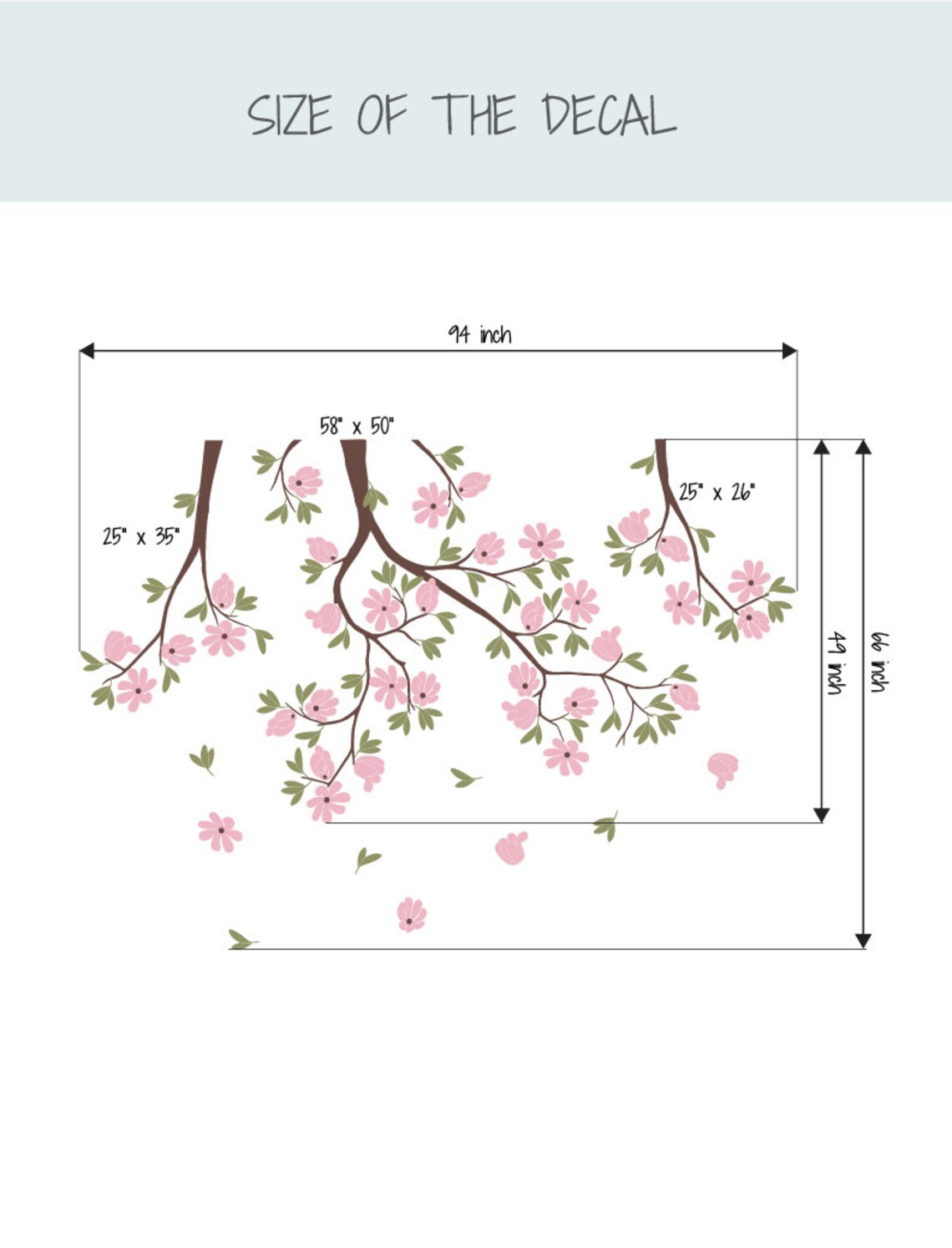 Floral Tree Wall Decal: Nursery & Kids Room Decor - Etsy