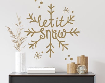 Let It Snow wall decal - Nursery tree wall decor