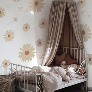 Removable Daisy Wall Decals – Decal Vinyl Floral Stickers for Boho ...