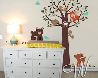 Forest Small Animals and Tree - Nursery Wall Decal