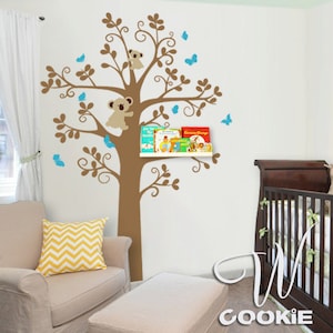 Wall Decal, Tree with Koalas and Butterflies Nursery Wall Decor image 2