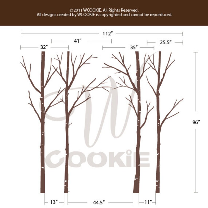 Birch Trees Nursery Tree Wall Decal Sticker