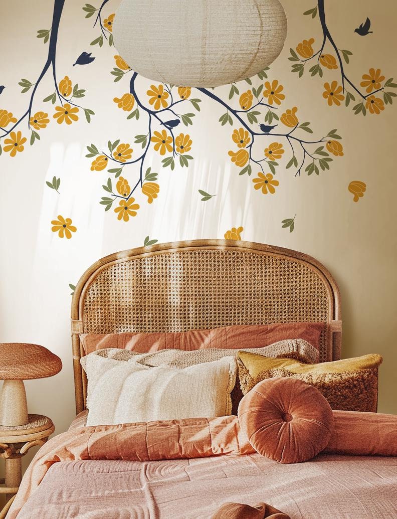 Floral Tree Wall Decal: Nursery & Kids Room Decor - Etsy