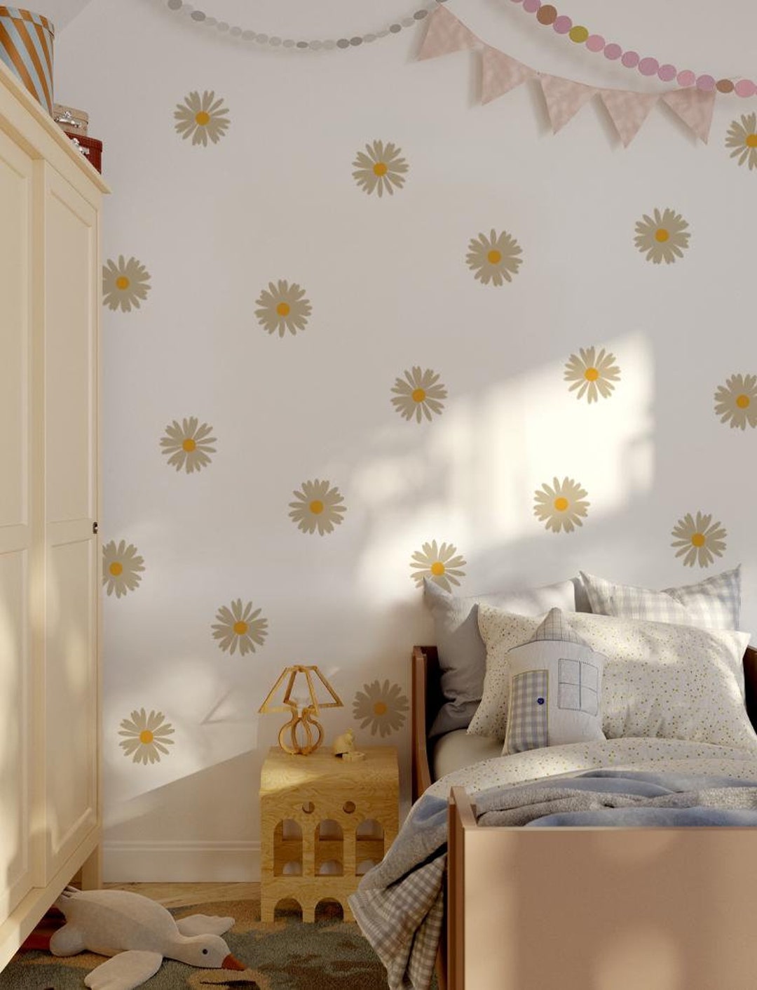 Daisy Flower Wall Decals: Girl Nursery Decor, 6" (set of 30) - Etsy