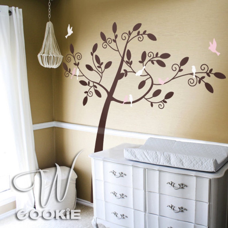 Birds Tree Nursery Wall Decal Etsy