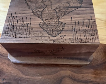 Wood Burned Walnut Boxes