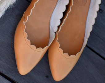 VALENTINA. Leather ballet flats | boho wedding shoes | pointy toe flats | womens flat shoes