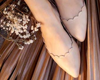 VALENTINA. Leather ballet flats | boho wedding shoes | pointy toe flats | womens flat shoes