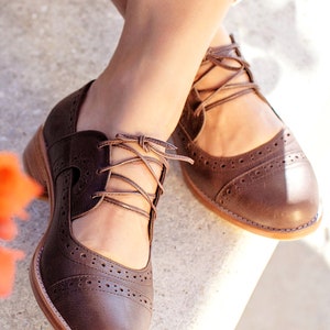 SCANDINAVIA. Leather oxford shoes women / leather oxfords / leather booties