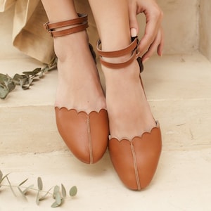 VENUS. Leather ballet flats boho wedding shoes barefoot shoes leather flat sandals image 2