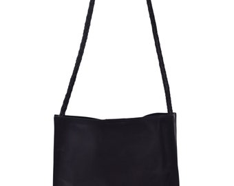 DAY. Black leather shoulder bag | leather tote bag / slouchy handbag /  leather purse