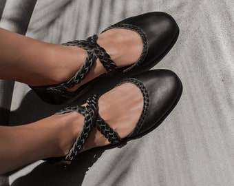 TALLULAH. Woven leather flats | leather ballet flats | boho wedding sandals | barefoot shoes