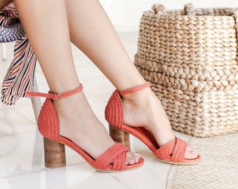 BAHAMAS. Leather sandals / leather shoes / women shoes / block heels shoes / block heel sandals / sandals leather. Available in many colors