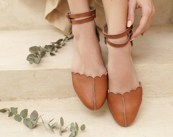 VENUS. Leather ballet flats | boho wedding shoes | barefoot shoes | leather flat sandals