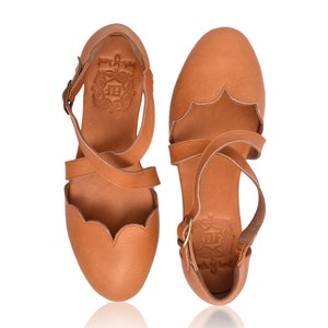 MANGROVE. Leather ballet flats boho wedding sandals barefoot shoes leather flat sandals image 3