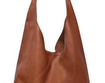 SUENO. soft leather tote / slouchy leather bag / leather weekender bag / Leather shoulder bag