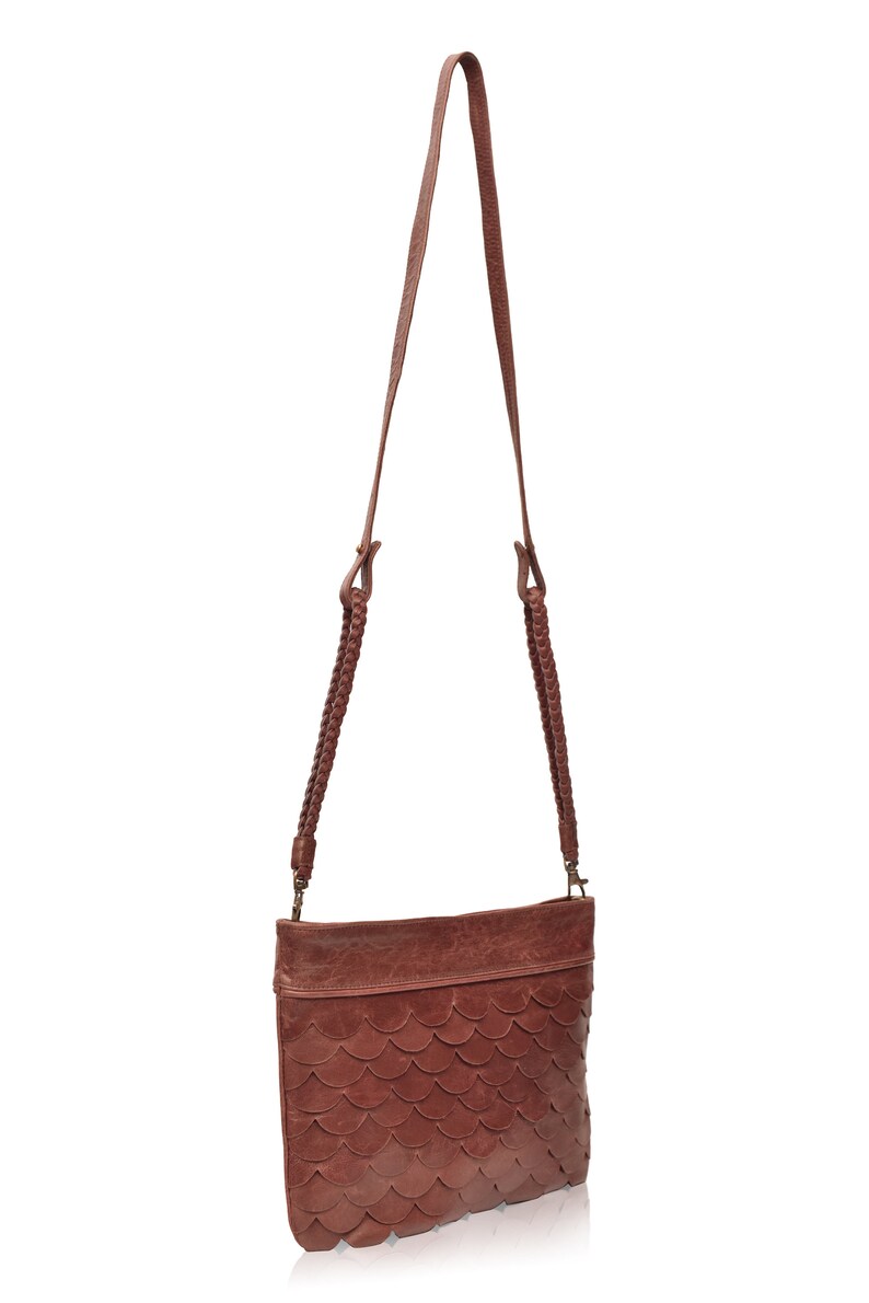 CASCADE Large clutch purse brown leather crossbody bag oversized clutch bag image 4