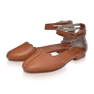 VENUS. Leather ballet flats boho wedding shoes barefoot shoes leather flat sandals image 5