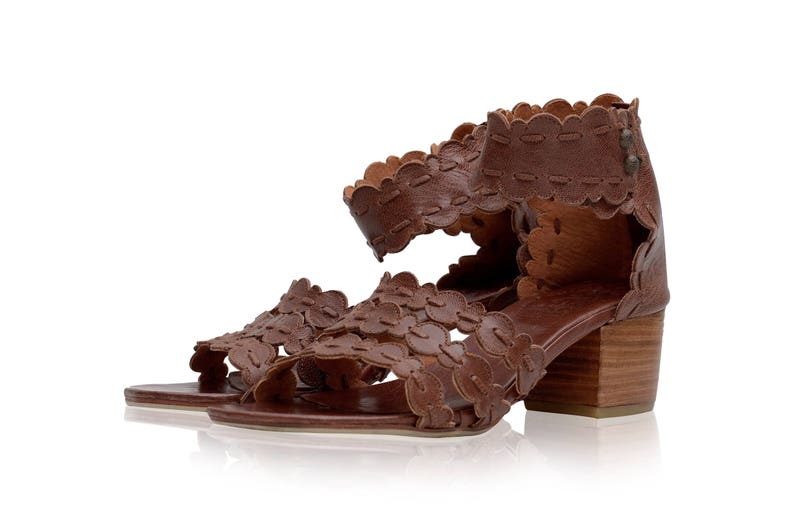 SEASIDE. Boho leather sandals bohemian sandals brown leather sandals high heel shoes barefoot brown sandals Vintage Brown