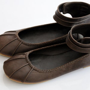 MUSE. Ballet flats / Flat shoes / cuffs / braided detail / leather shoes. Sizes US 4-13, EUR 35-43. Available in different leather colors. image 1