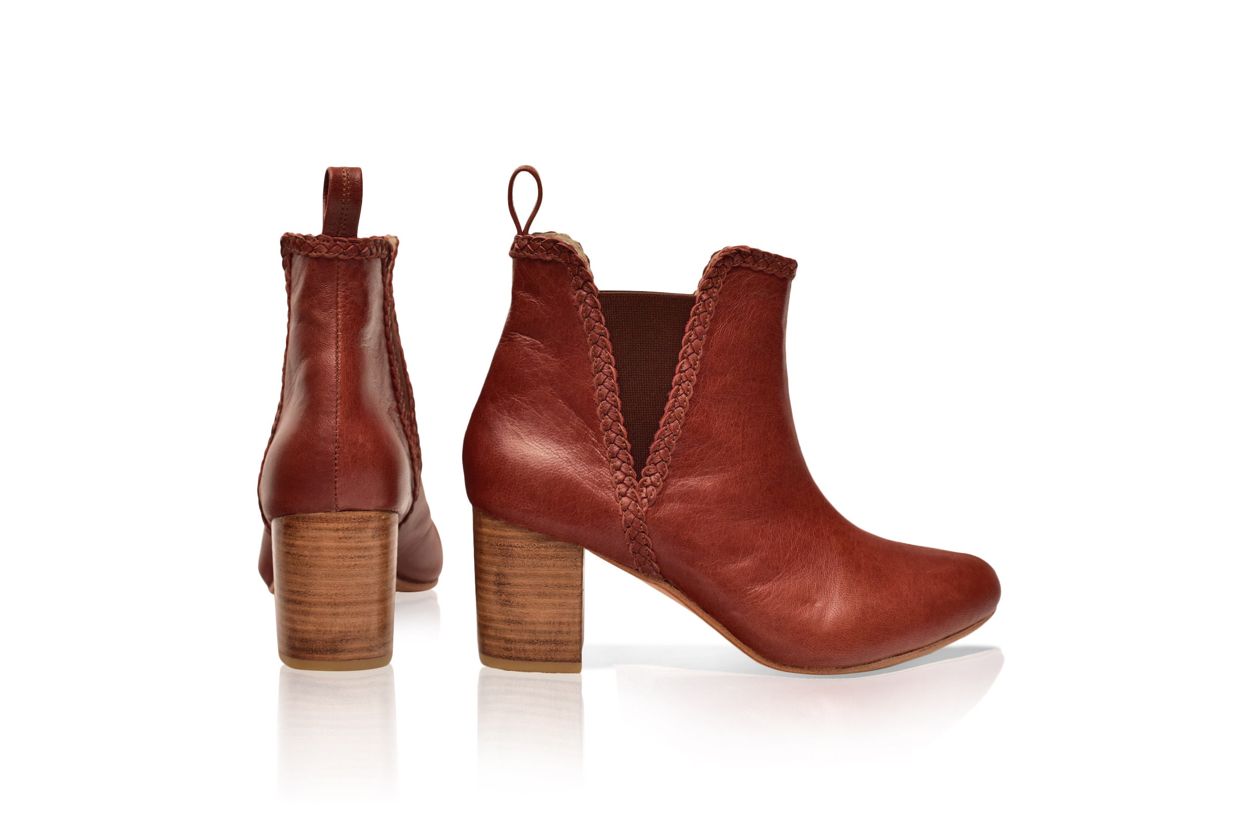 EL PASO. Brown ankle boots / cowboy boots / leather boots / Etsy