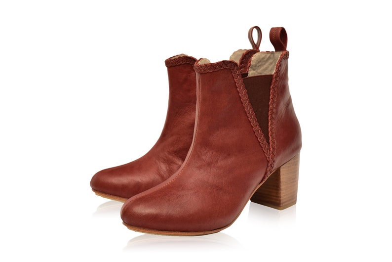 EL PASO. Brown ankle boots / cowboy boots / leather boots / Etsy