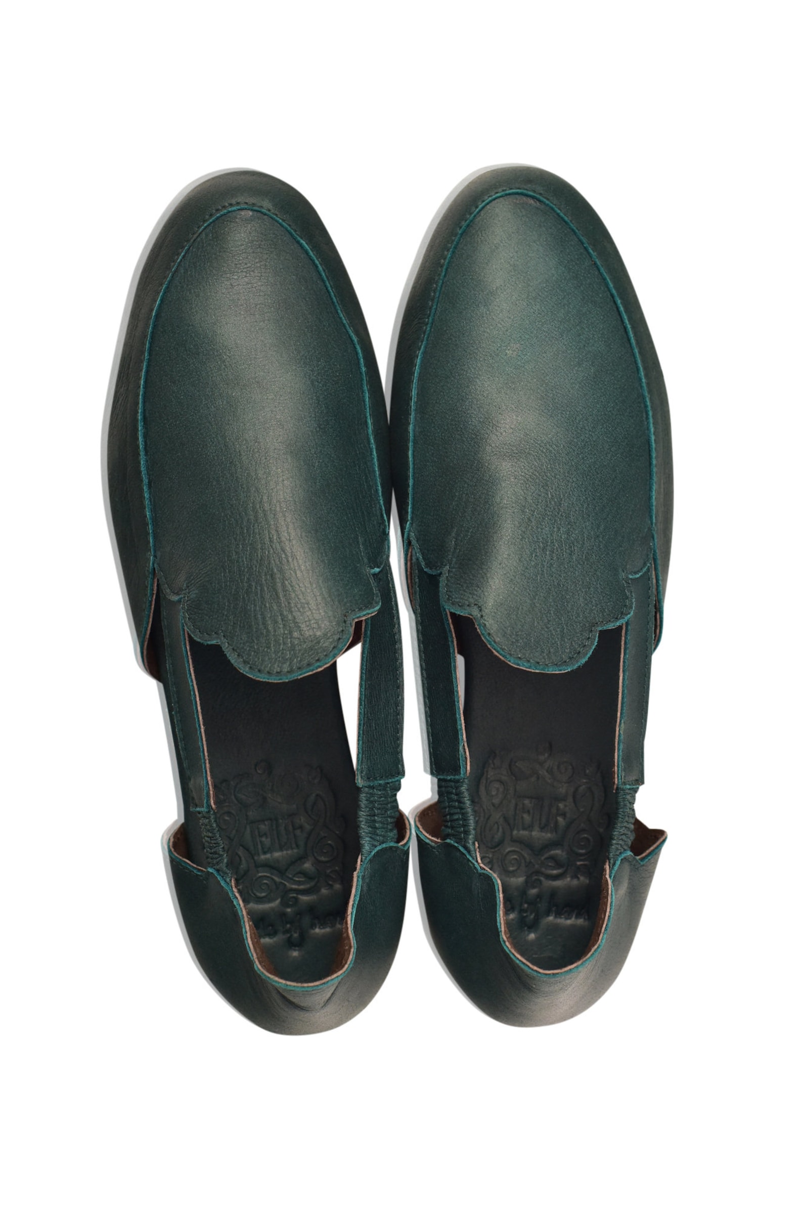 amalfi. green leather flats / leather ballet flats / leather shoes handmade / boho leather sandals. sizes 35-43 available in oth