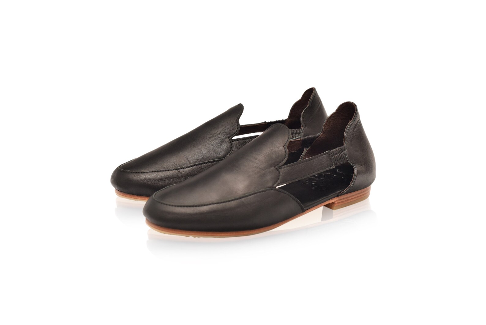 amalfi. black leather flats / leather ballet flats / leather shoes handmade / boho leather sandals. sizes 35-43 available in oth
