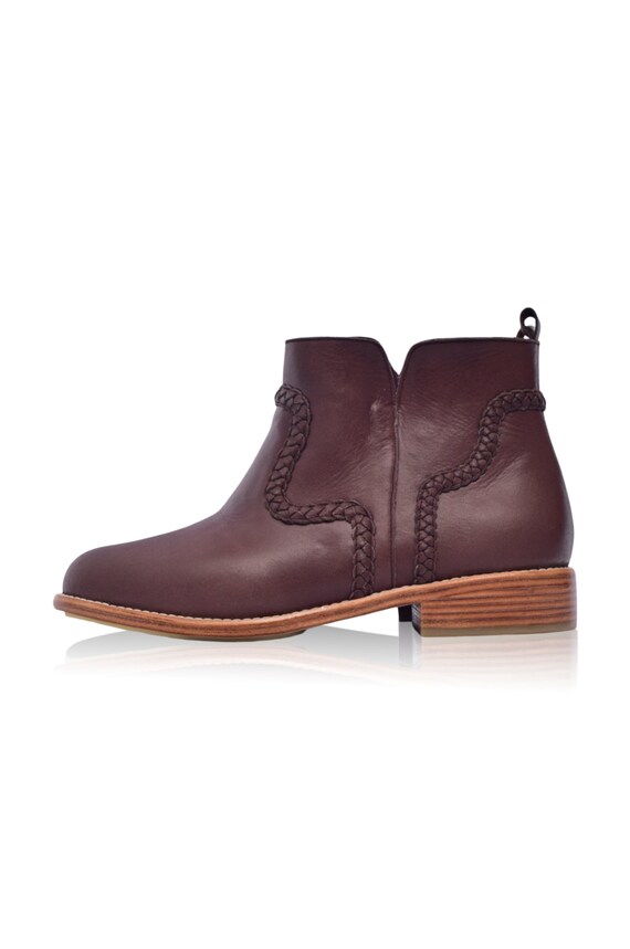 EEUWIG. Bruine laarzen / leren enkellaarsjes / westernlaarzen - Etsy  Nederland