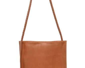 DAY. Tan leather shoulder bag | leather tote bag / slouchy handbag /  leather purse